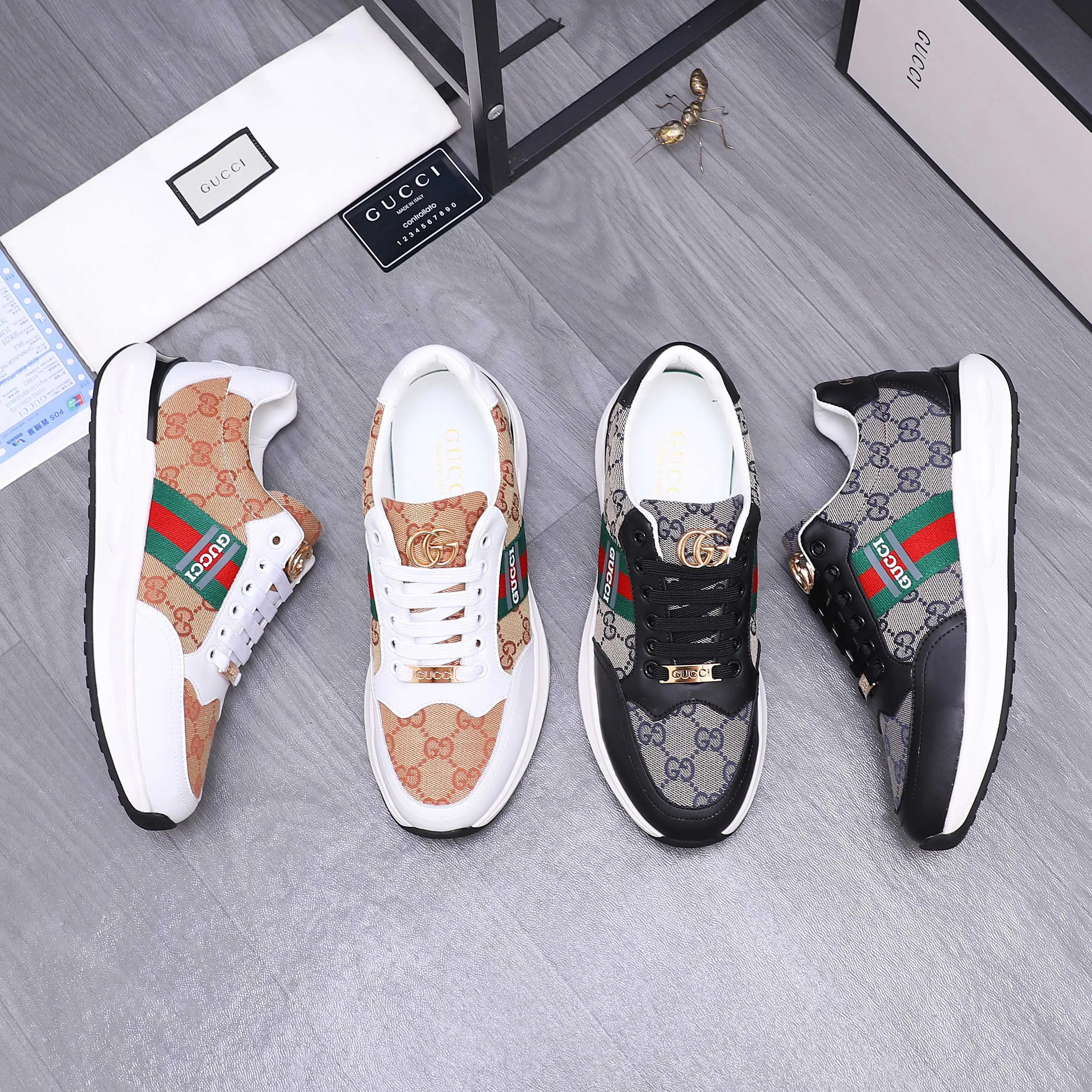 Men's shoes 💰442 Product trademark: GUCCI "Gucci" casual shoes Regular size: 38-45 (45 is custom-made and non-returnable) Product materials: Selected cowhide stitching breathable woven upper, pigskin lining, rubber outsole